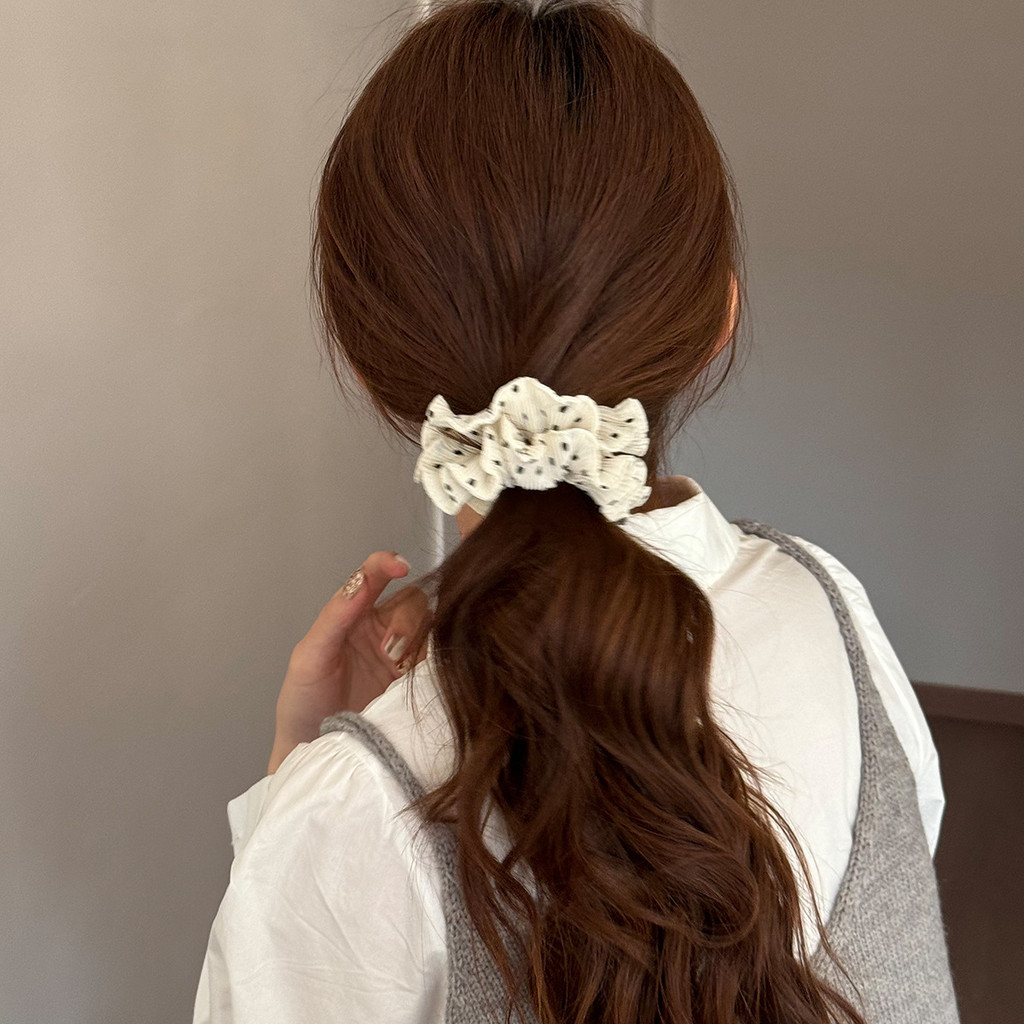 Hàn Quốc Chấm Bi Vải Buộc Tóc Scrunchie
