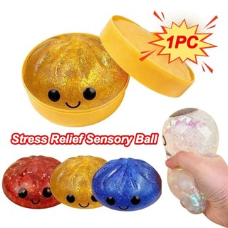 Hộp bánh bao ZENITHCO Đồ chơi mực, Bun nhồi bông hấp lấp lánh mềm mại Squishy Pinch Le, Fidget phục hồi chậm với Steamer Squishy Toy Relaxation Tool