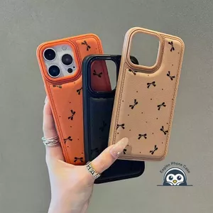 Ins Style Balck Bows Bulge Da PU Ốp Điện Thoại Huawei Nova 14 13 12 Lite Ultra Pro 11 Cover Hoạt Hình Dễ Thương Chấm Thời Trang Vỏ Mềm Chống Sốc