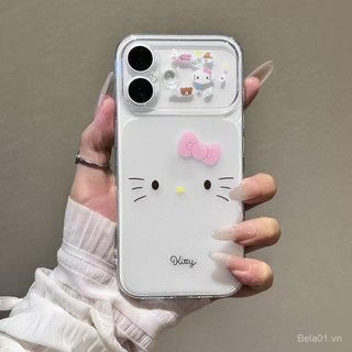 Ốp Điện Thoại Thích Hợp Cho iPhone Hồng KT Cat Cửa Sổ Lớn Thay Đổi Ngay Lập Tức Đến 17 Thích Hợp Cho iPhone17promax Ốp Điện Thoại 16 15 14p Chống Sốc 12 Mềm Bảo Vệ SG10