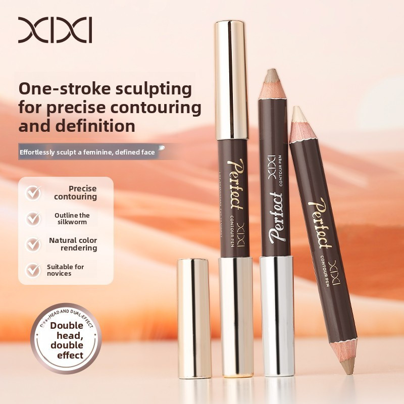 XIXI D910 Bút Tạo Khối 2 Đầu Highlight & Contour, Tán Mịn Tự Nhiên, Tạo Khối Mặt Thon Gọn, Makeup Contour Stick