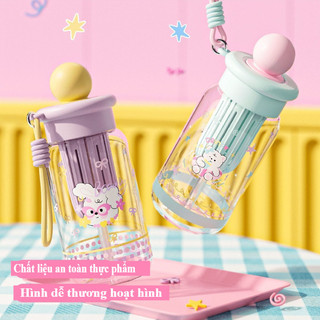Cốc Nước Hoạt Hình Dễ Thương, Cốc ống Hút, Dung Tích Lớn 500ml, Cốc Nước Tiện Lợi Cho Học Sinh
