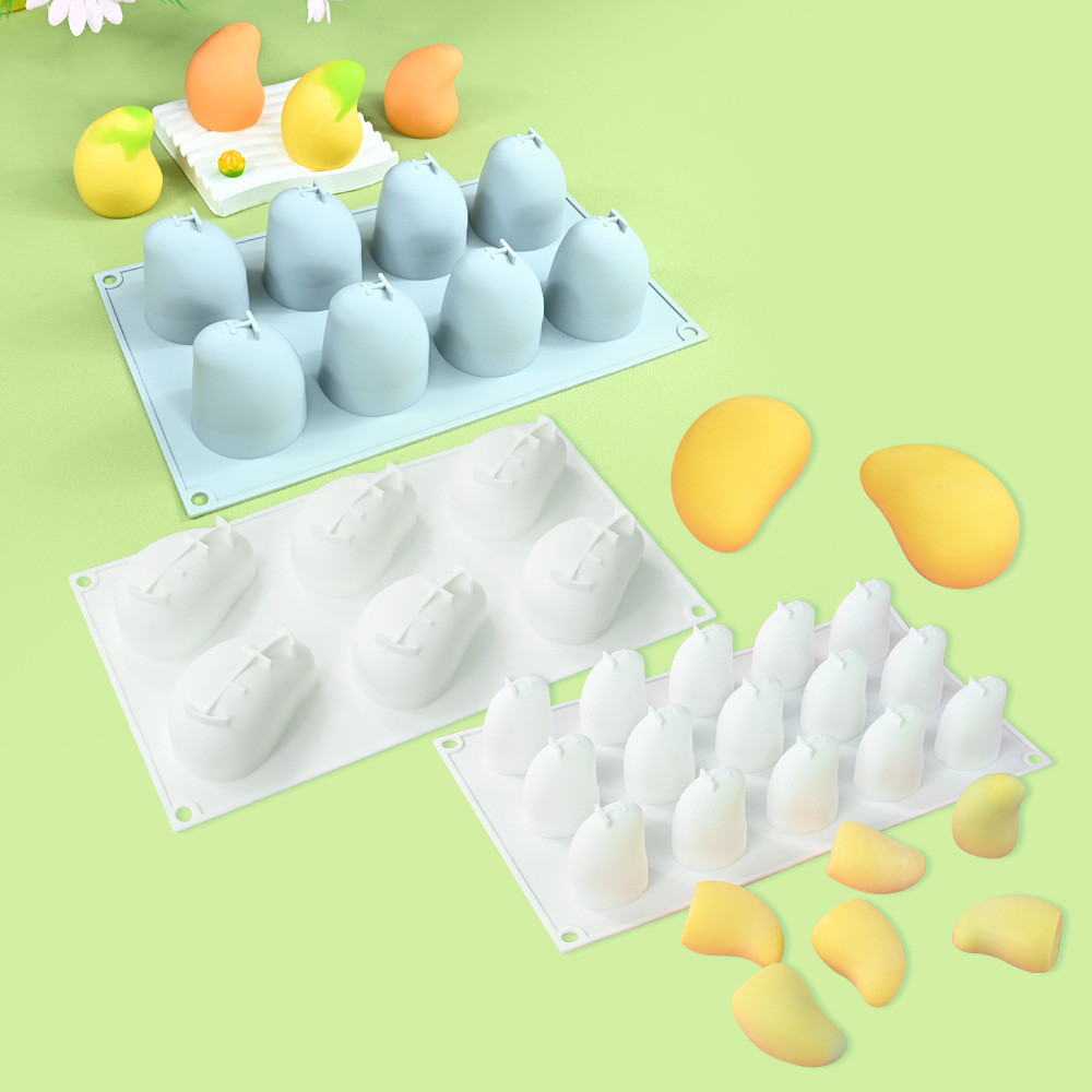 Khuôn bánh mousse xoài, khuôn sô cô la trái cây mô phỏng, khuôn silicon kem popsicle DIY