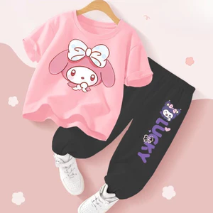 My Melody Hoạt Hình Dễ Thương Trẻ Em Trang Phục Hai Mảnh Áo Thun Tay Ngắn Và Quần Dài Đồ Chơi Đi Học