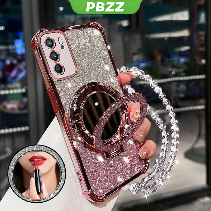 FOR ốp lưng [3 trong 1] Ốp điện thoại cho OPPO Reno 6 5g, oppo a16, reno 6z 5g, reno6 z 5g, vỏ điện thoại mềm silicone chống sốc, thiết kế mới thẩm mỹ, dây đeo gương trang điểm có giá đỡ SJSFHZJ01