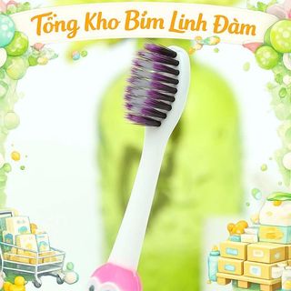 Bàn chải đánh răng cho bé mềm mại kèm đồ chơi cho bé từ 1 tuổi