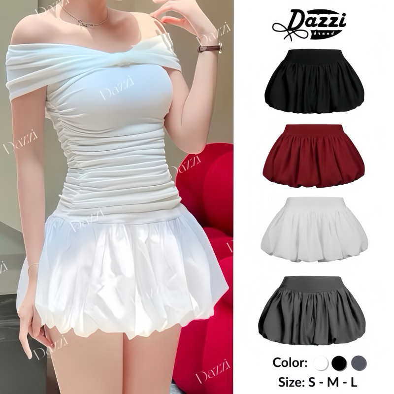 Chân váy bí phồng DAZZI form ngắn hack dáng V0144
