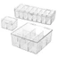 Clear Plastic Card Storage Box With Adjustable Dividers For Home Offices Organization