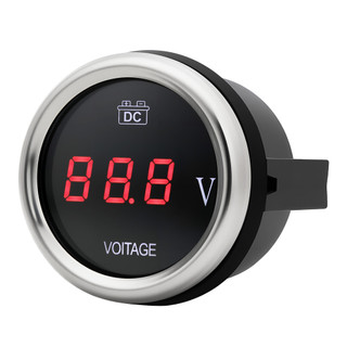 Đồng hồ đo điện áp ô tô 52MM Đồng hồ đo kỹ thuật số Vôn kế Phụ kiện ô tô