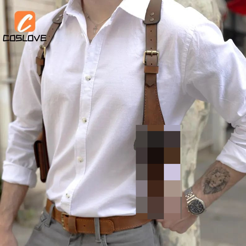 Trang phục cosplay Leon S. Kennedy Resident Evil 4, phù hợp cho người phụ nữ với dây vai và đạo cụ kèm theo