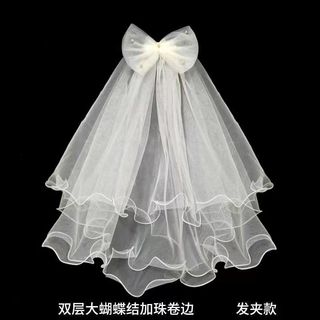 Khăn Lau Cô Dâu Phong Cách Hàn Quốc, Mẫu Fluffy Veil 24 Màu Trắng - Ảnh Cưới