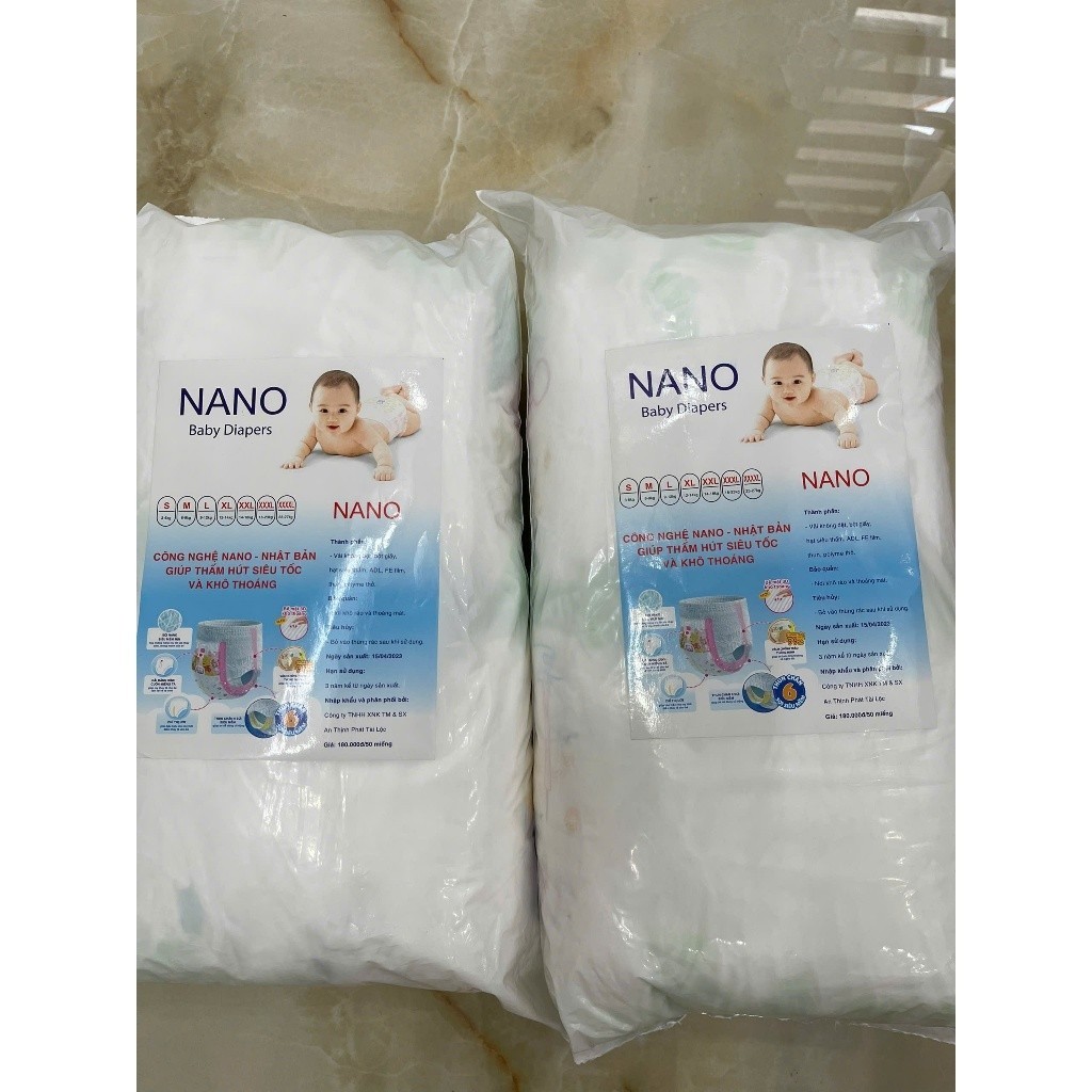 [Combo 100 Nano] miếng bỉm quần, form bo, bản nâng cấp, thấm hút tốt 600-900ml