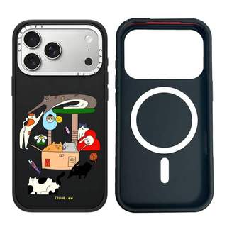 CASECASE X Crazy Cats Case White Camera Ring Edition Matte Đen Cứng Hút Từ Tính Tác Động Dành Cho Apple IPhone 13 14 15 16 17 Pro Max Air Plus Có Hộp