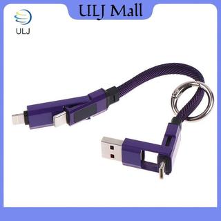 ULJ 4 Trong 1 Ngắn Loại C Móc Khóa Dây Cáp Dữ Liệu Có Màn Hình LED, Dây Sạc Nhanh PD Bện Cho Galaxy A17.
