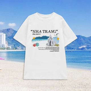 Áo Thun Nha Trang Du Lịch Việt Nam "Collage Art" unisex nam nữ, chất thun cotton 250gsm from oversize và babytee