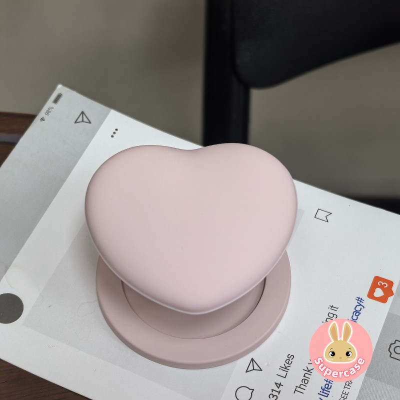 Dễ Thương Màu Silicon Hình Trái Tim Giá Đỡ Điện Thoại Màu Kẹo Cảm Giác Da Từ Đứng Mẫu Đa Năng Di Động Trang Trí