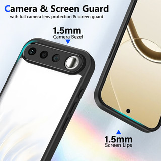 Dành Cho Realme 16 5G Ốp điện thoại Cứng Aryclic Trong Suốt Khung Silicon Mềm Chống Rơi Mỏng Bao