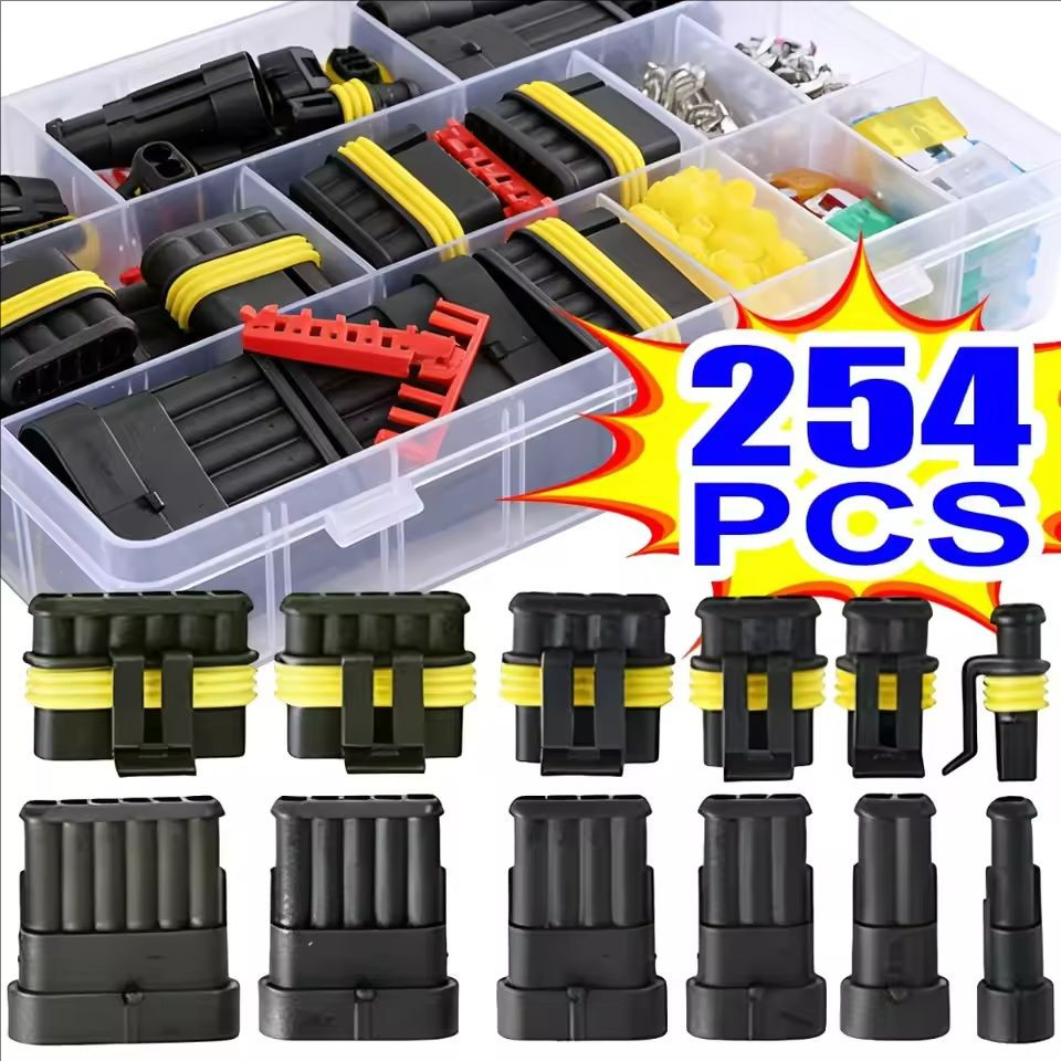 96 / 240 / 254 CÁI - Bộ kết nối chống nước ô tô PA66 Thiết bị đầu cuối ngắt kết nối nhanh bằng nhựa cho ô tô, xe máy, xe tải thuyền, bộ Pin điện có an toàn chống bụi