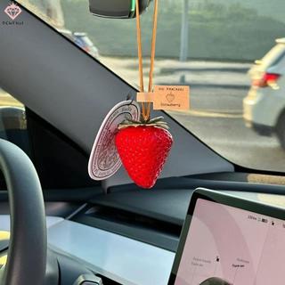 Móc khóa trái cây 3D hình dâu tây thực tế, móc khóa ô tô, túi đa năng, mặt dây chuyền, quà tặng trang trí