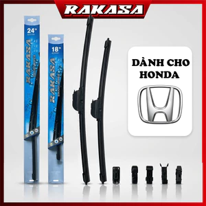 Bộ gạt mưa silicon RAKASA cho Honda: City, Civic, Accord, CR-V, HR-V… Gạt sạch nước, không ồn, bền bỉ. Lưỡi gạt Nhật Bản
