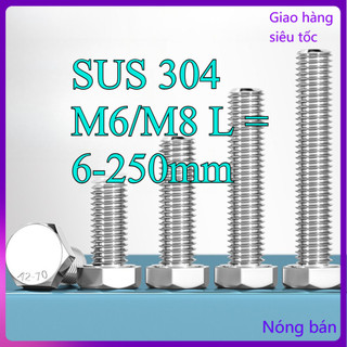Bulong lục giác ngoài INOX 304 DIN933 Siêu Bền M6 / M8 L = 6-250mm [JYD-ZZ-Z]