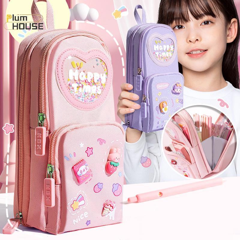 PlumHOUSE Kawaii Hộp Đựng Bút Chì Dễ Thương Dung Tích Lớn Túi Đựng Bút Chì Vải Đơn Giản Dễ Thương Văn Phòng Phẩm Túi Bảo Quản Sinh Viên Văn Phòng Phẩm Đồ Dùng Học Tập VN
