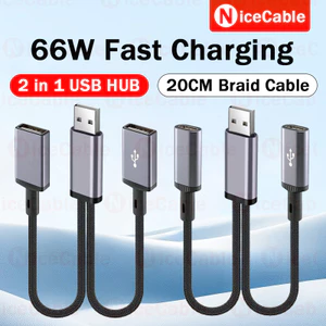 Cáp Dữ Liệu Sạc Nhanh 66W Cáp Chia 2 TRONG 1 USB Nam Sang USB / Type C Nữ Chuyển Đổi Cho Điện Thoại / Máy Tính Bảng / Laptop
