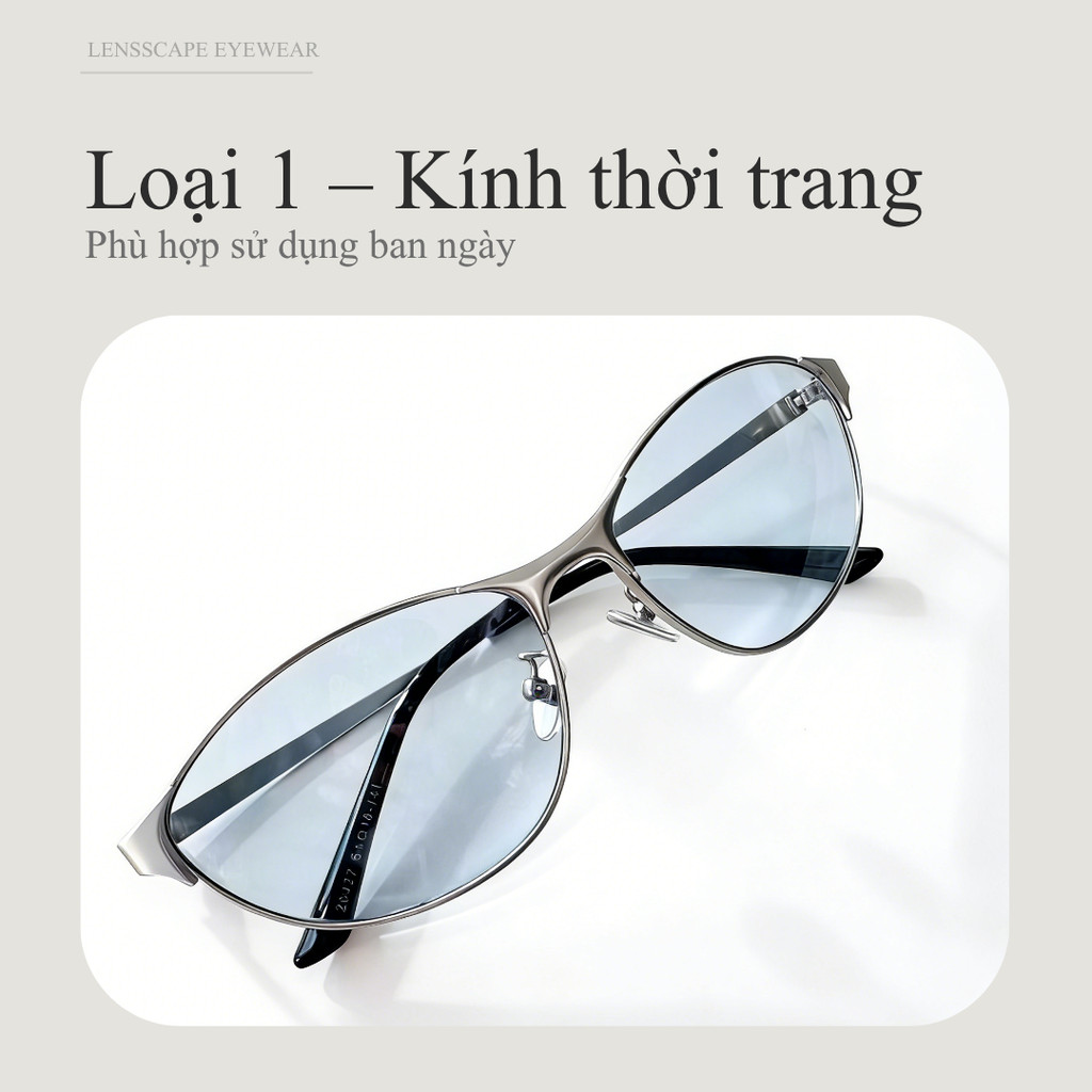 LENSSCAPE-Kính mát nữ mắt mèo Y2K gọng kim loại UV400 dáng ôm mặt thời trang