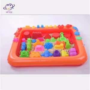 HFTOY Khay cát bơm hơi Bàn nhựa Trẻ em Trẻ em Chơi trong nhà Đồ chơi đất sét cát, ~