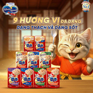 [ Combo 12 - 24 - 48gói ] Pate Cho Mèo Silver Spoon gói 60g thức ăn ướt cho mèo dạng sốt /dạng thạch