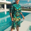 2026 Bộ áo thun và quần Short ngắn tay in 3D Unisex Hawaii Beach mới
