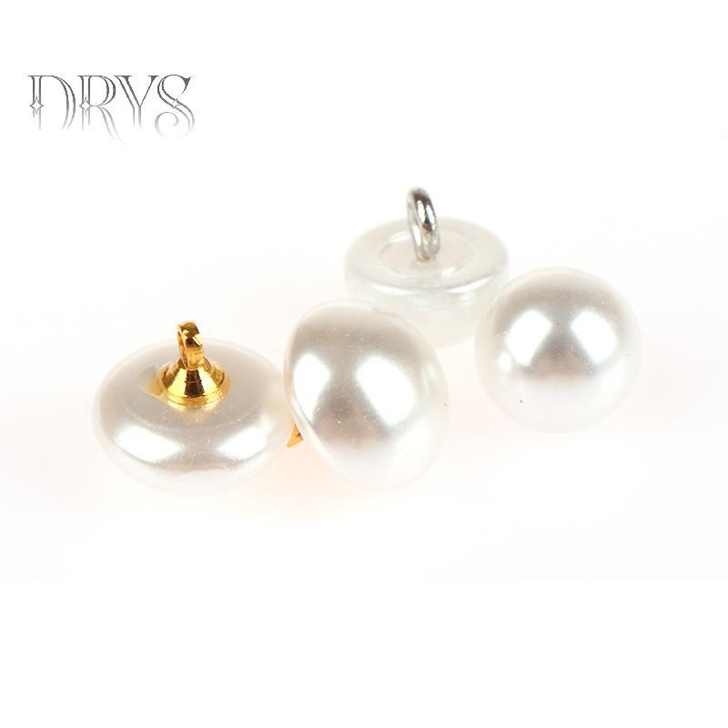 TFT 10mm/12mm - 10 cái nút áo hình nấm nhựa, bán nguyệt màu ngọc trai, dùng để trang trí và DIY