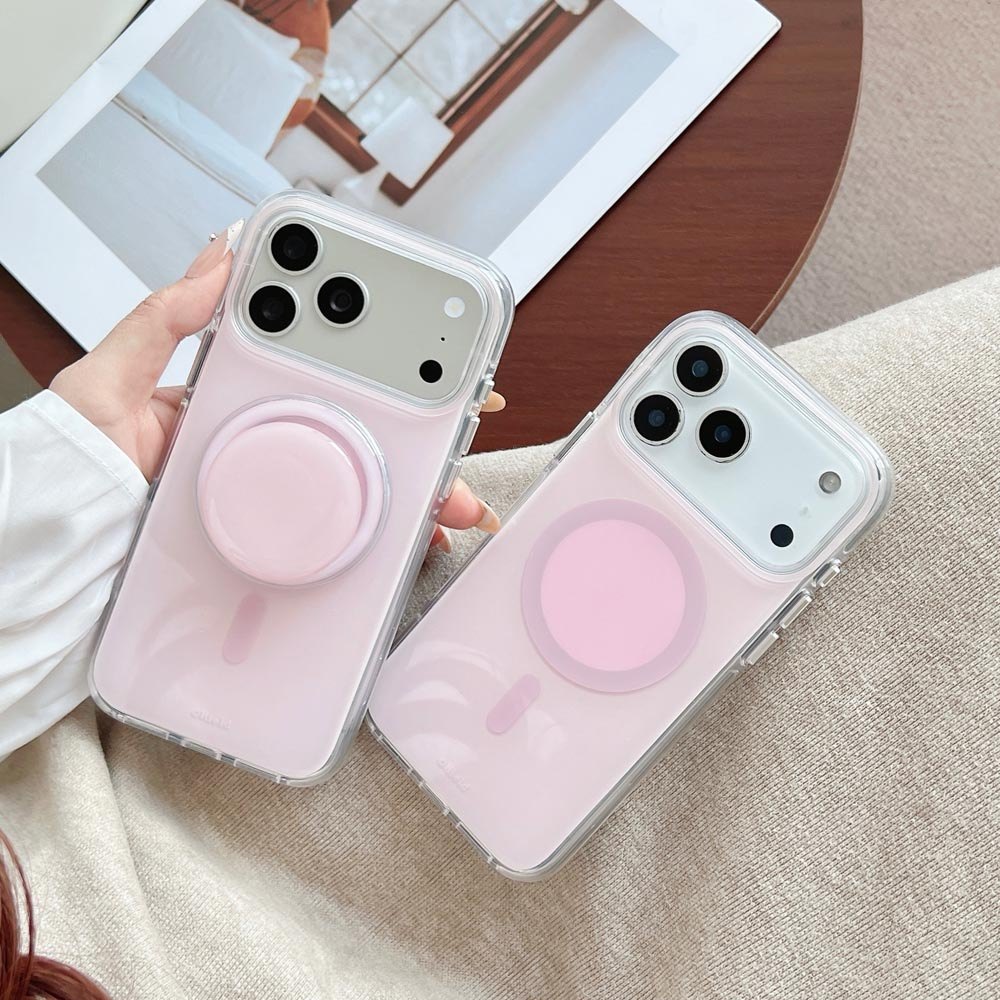 Ốp Lưng Cứng Tương Thích Với iPhone 13 14 14Pro 14ProMax 15 15Pro 15ProMax 16 16Pro 16ProMax 17 17Pro 17ProMax Ốp Nam Châm Họa Tiết Màu Hồng