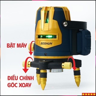 Máy cân bằng laser BOSHUN BS-LS05X, 5 tia xanh bóng LED siêu sáng, Có Bluetooth, Hàng chính hãng