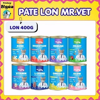 Thức Ăn Cho Mèo Mr.Vet Lon 400g Bổ Sung Dinh Dưỡng Hỗ Trợ Tiêu Hóa Mượt Lông (Nhiều Vị)
