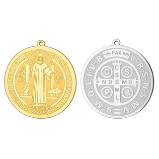 Saint Benedict Exorcist Cross - Huy Chương Mặt Dây Chuyền Thép Không Gỉ, Bùa Hộ Mệnh, Quà Tặng