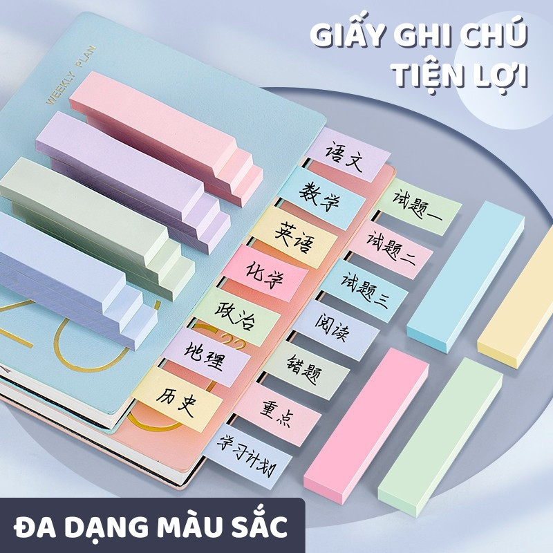 Giấy Ghi Chú Mini Nhiều Màu – Giấy Note 100 Tờ Dán Được, Hỗ Trợ Nhắc Việc Hiệu Quả