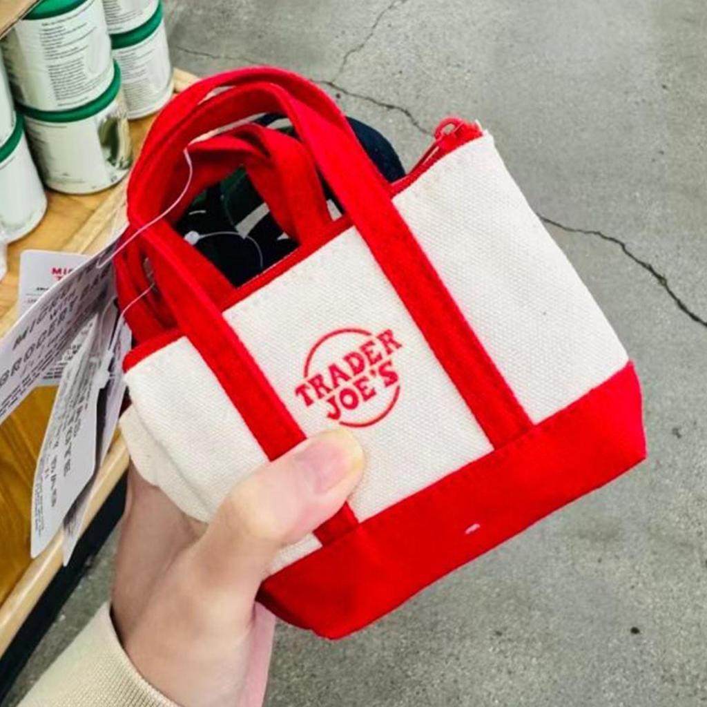 Túi Tote siêu nhỏ Trader Joe 's Túi Tote vải có thể tái sử dụng có thể gập lại Hợp thời trang cho du lịch 3 màu saixit2vn
