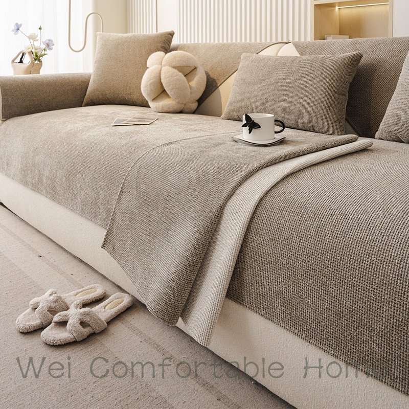Vỏ Sofa Màu Trơn Bốn Mùa Đa Năng Chống Trơn Trượt Khăn Vải Chống Thấm Nước Tiểu Sofa Đệm