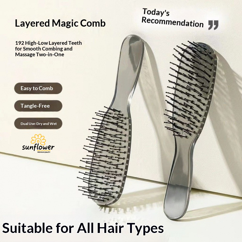 Lớp Magic Lược Ướt Khô Da Đầu Massage Mịn Tóc Chống Tĩnh Điện Lông Tơ