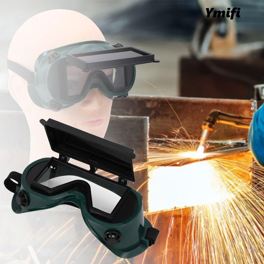 Kính hàn YMIFI có nắp lật, Kính bảo vệ phụ kiện máy hàn màu xanh lá cây, Thiết bị bảo vệ hàn di động Bảo vệ mắt chống chói