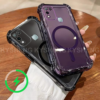 Thích hợp cho INFINIX HOT 9 10S 10 11 PLAY Vỏ điện thoại TPU sạc từ tính bốn góc chống rơi vỏ mềm trong suốt WBQ 000