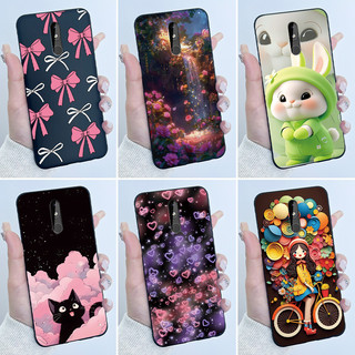 Dành Cho Nokia 3.2 4.2 Ốp Lưng Sang Trọng Dễ Thương Tình Yêu Thỏ Ngộ nghĩnh Màu Đen Mềm Silicon Bảo Vệ Ốp lưng Nokia3.2 Nokia4.2 Ốp Lưng