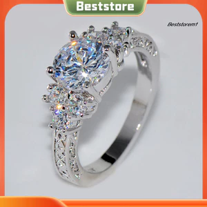 <BSTO> Nhẫn đính hôn nữ đính đá zircon sang trọng