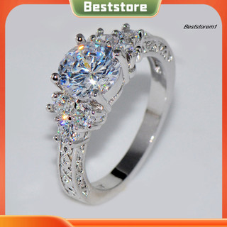 <BSTO> Nhẫn đính hôn nữ đính đá zircon sang trọng