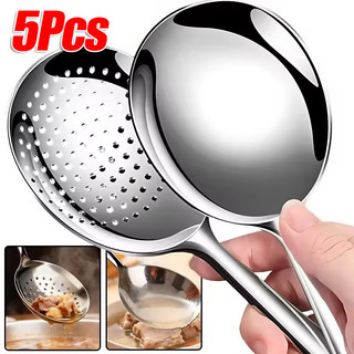 1 / 2 / 3 / 5 Chiếc Thìa Phục Vụ Bằng Thép Không Gỉ / Muỗng Thực Phẩm Ăn Súp Thìa Cơm
