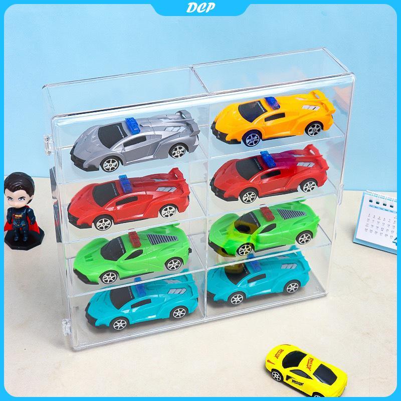 [DCP] 1:64 Acrylic trong suốt xe hiển thị hộp-dính treo tường mô hình đồ chơi lưu trữ [VN]