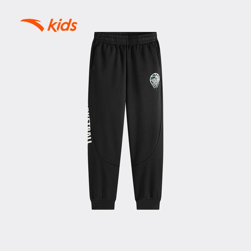 ANTA Kids Quần Jogger Thể Thao Bé Trai Lót Nỉ, Dáng Dài Giữ Ấm, Phong Cách Thể Thao Thoải Mái 352541737U