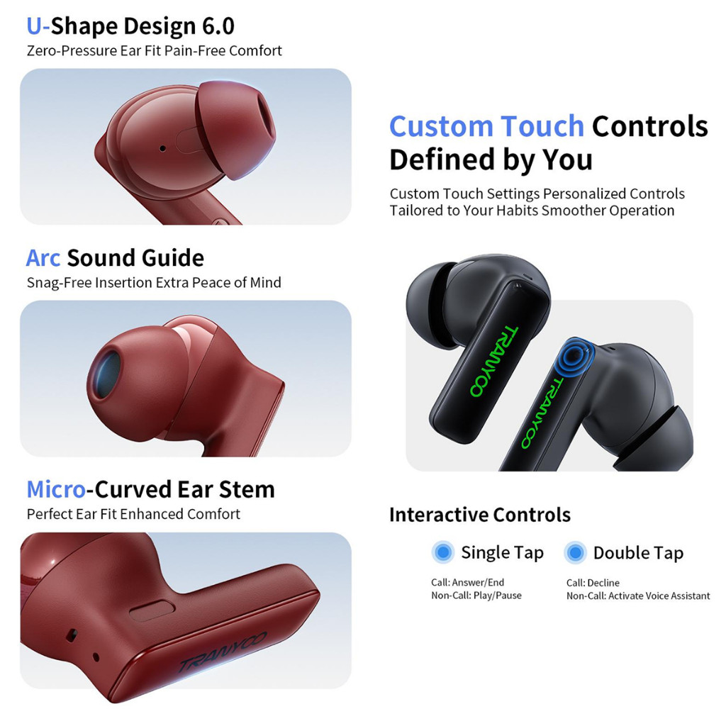 Tai Nghe Bluetooth 6.0 T-M01 Tai Nghe Chơi Game Không Độ Trễ 7 Chế Độ EQ | TRANYOO VN STORE