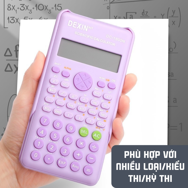 Máy tính khoa học cấp 2 cấp 3 đa năng 240 chức năng, văn phòng phẩm màu pastel sang trọng hỗ trợ học tập hiệu quả